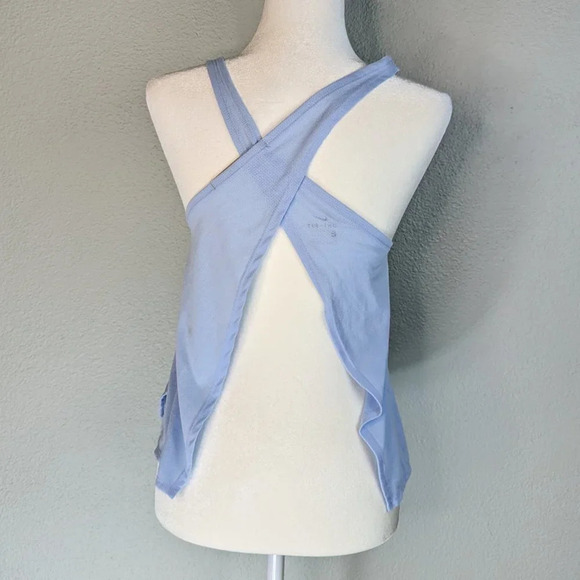 Nike Women's Blue Dri-FIT Cross-Back Sleeveless Racerback Athleisure Tank  XS - Picture 3 of 7